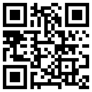 Ein schwarz-weißer QR-Code auf weißem Hintergrund