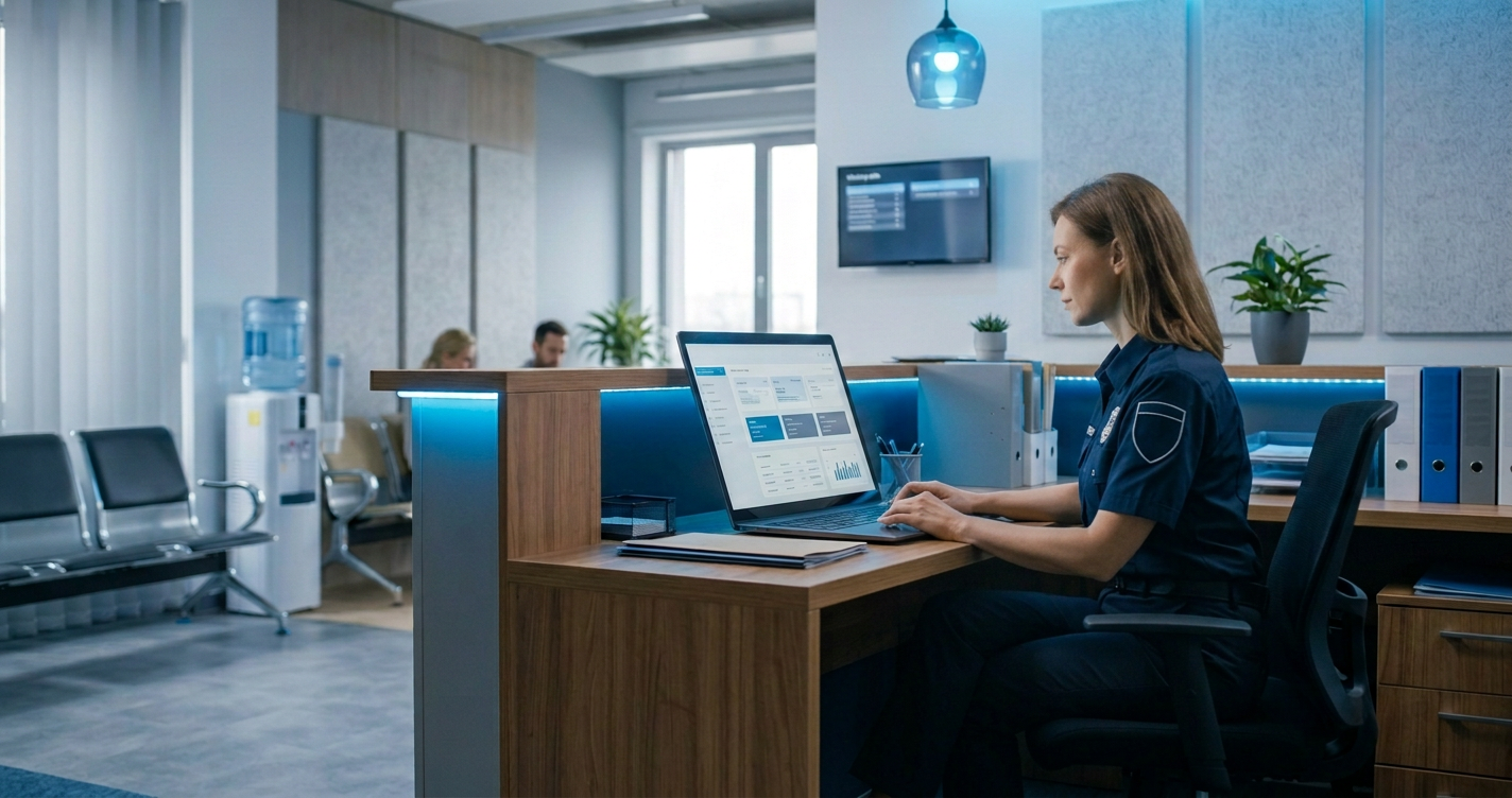 Municipal IT staff reviewing secure records management system on a screen
