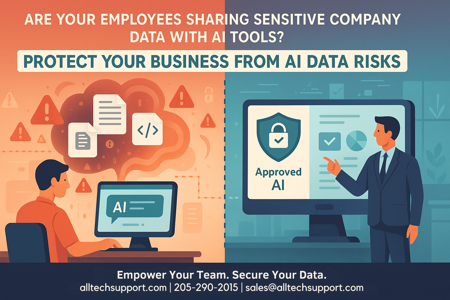 Are your employees sharing sensitive company data with ai tools ? protect your business from ai data risks.