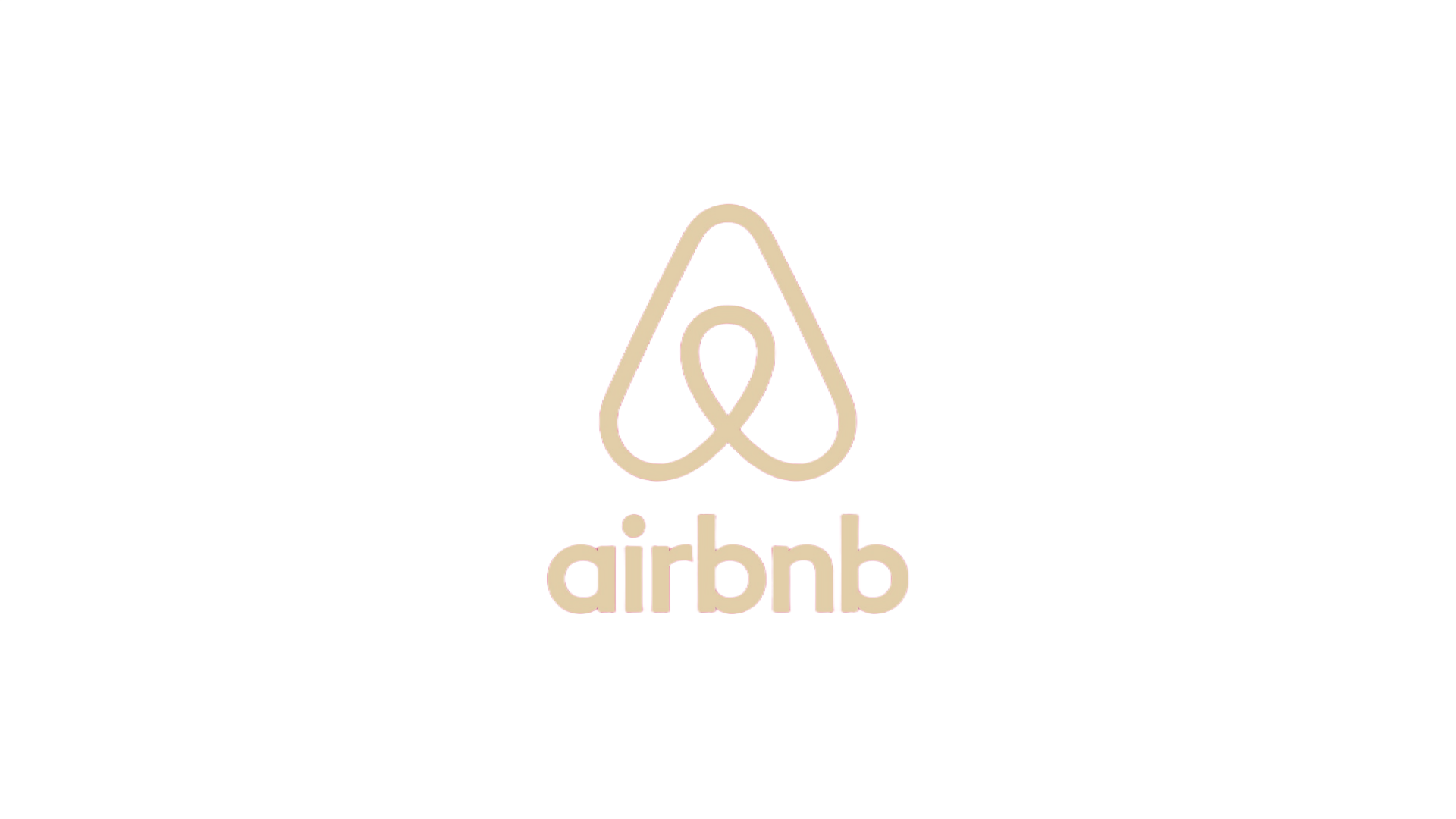 Airbnb logo in beige on a white background