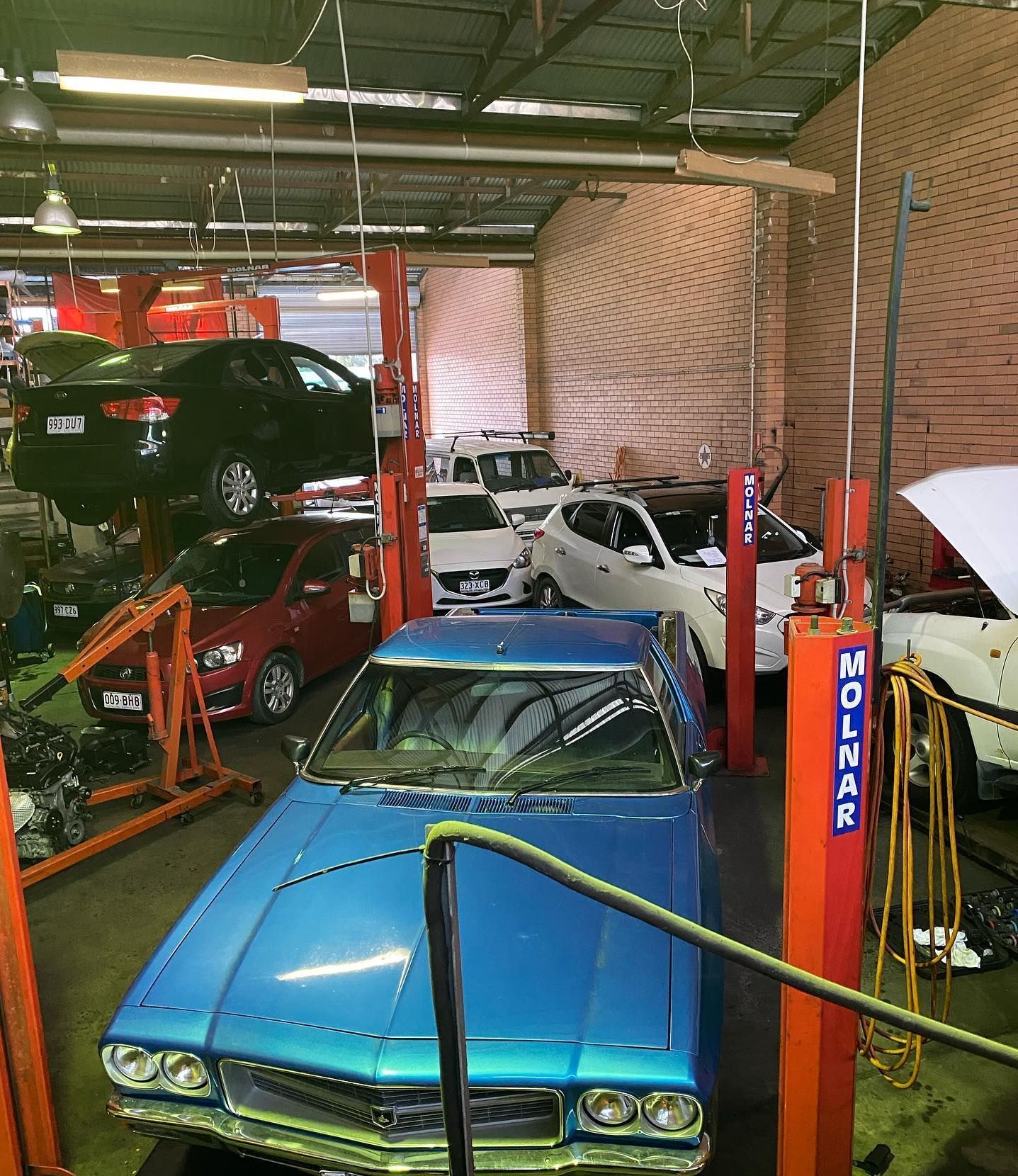 A Blue Car In a Workshop — Uncle Tonys Auto And Mechanical In Currumbin Waters, QLD