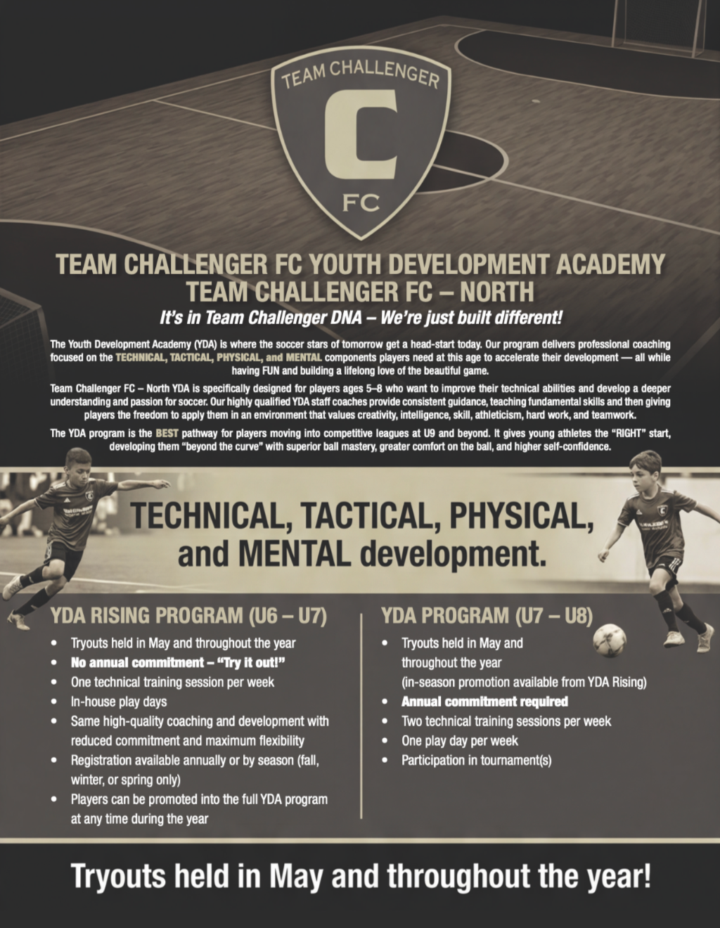 Team Challenger FC poster for the Youth Development Academy