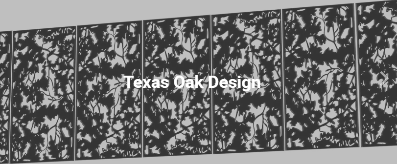 Metal panels with an oak leaf pattern, titled 