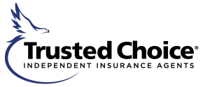 TrustedChoice logo with blue bird icon and black text “Independent Insurance Agents”