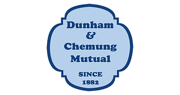 Blue emblem logo reading “Dunham & Chemung Mutual” with “Since 1882” underneath