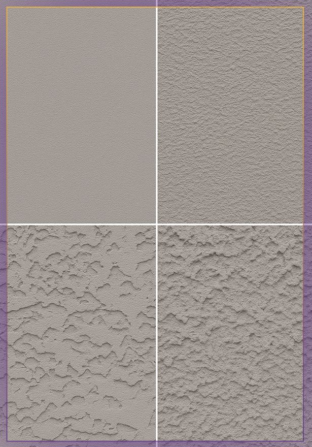 Four-panel texture sample: two smooth beige squares above, two rough beige squares below.