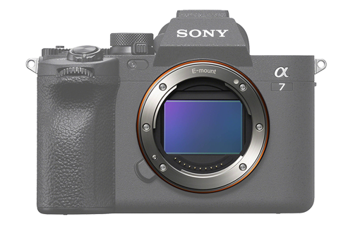 Front view of a Sony Alpha 7 mirrorless camera body with lens mount exposed.