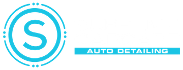 Blue circular “S” logo with “AUTO DETAILING” text on a white background