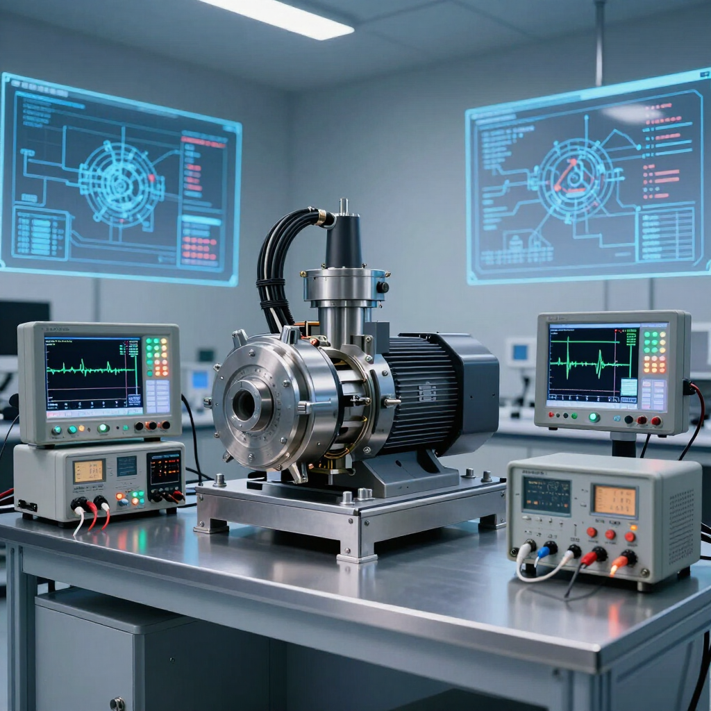 Montaje de una máquina industrial en un laboratorio