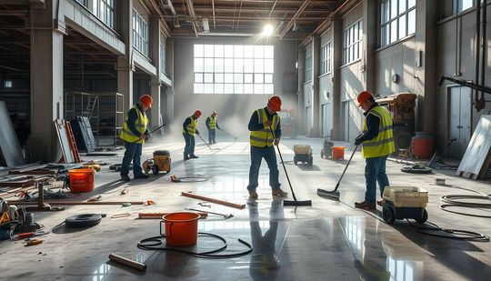 men cleaning post construction