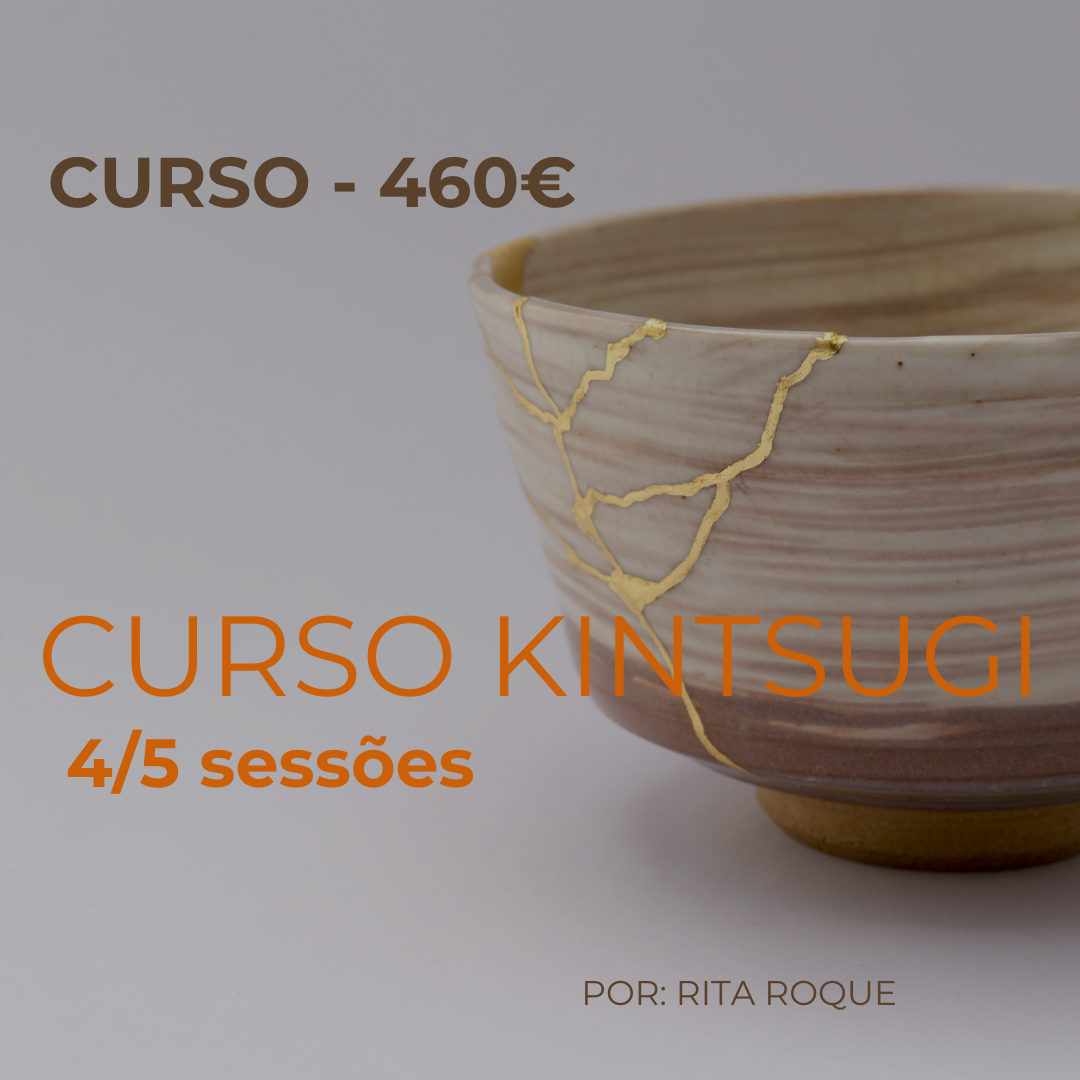 Uma imagem de uma tigela com as palavras curso kintsugi nela