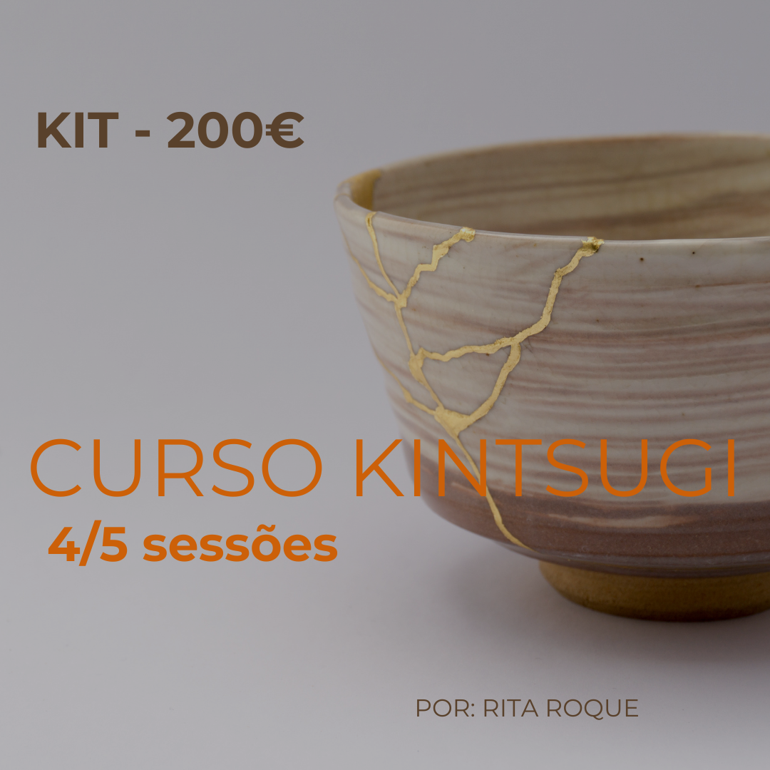 Uma imagem de uma tigela com as palavras curso kintsugi nela
