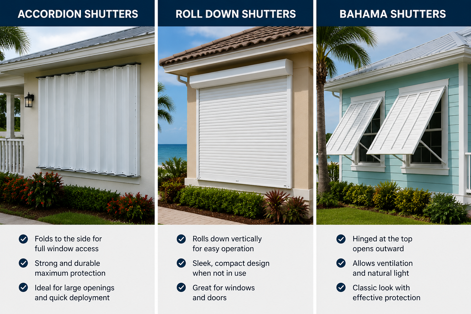 Types of hurricane shutters for residential homes