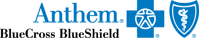 Anthem Blue Cross Blue Shield logo with blue cross and shield icons on a white background