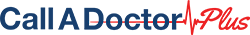 Call A Doctor Plus logo in blue and red with heartbeat line