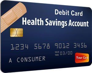 Blue debit card labeled “Health Savings Account” with chip and embossed numbers