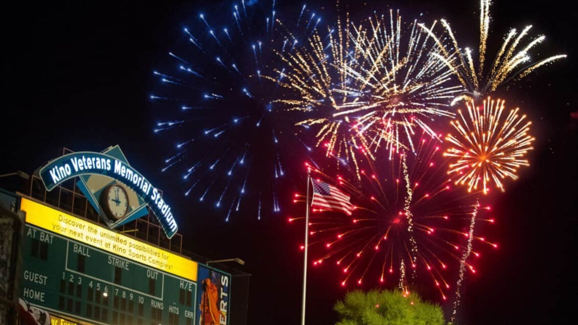 Fireworks at stadium