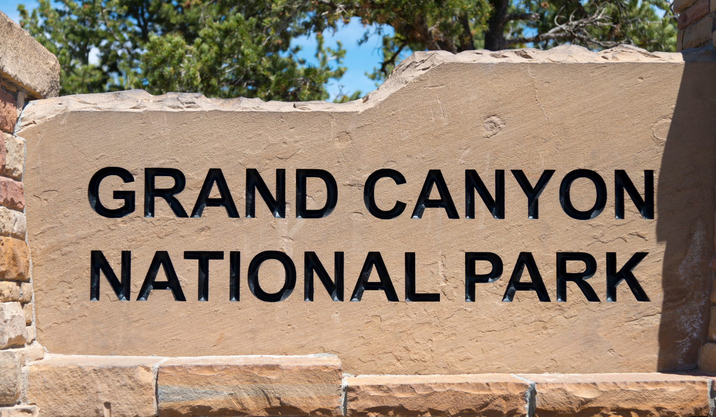 The sign at Grand Canyon National Park.