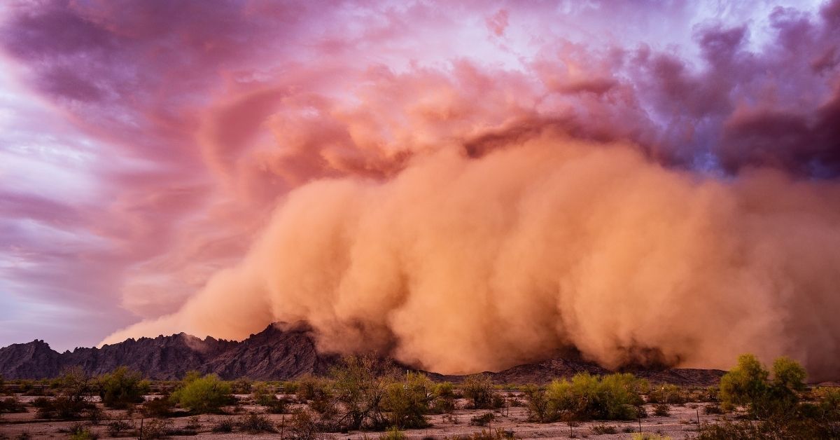 Monsoon over desert
