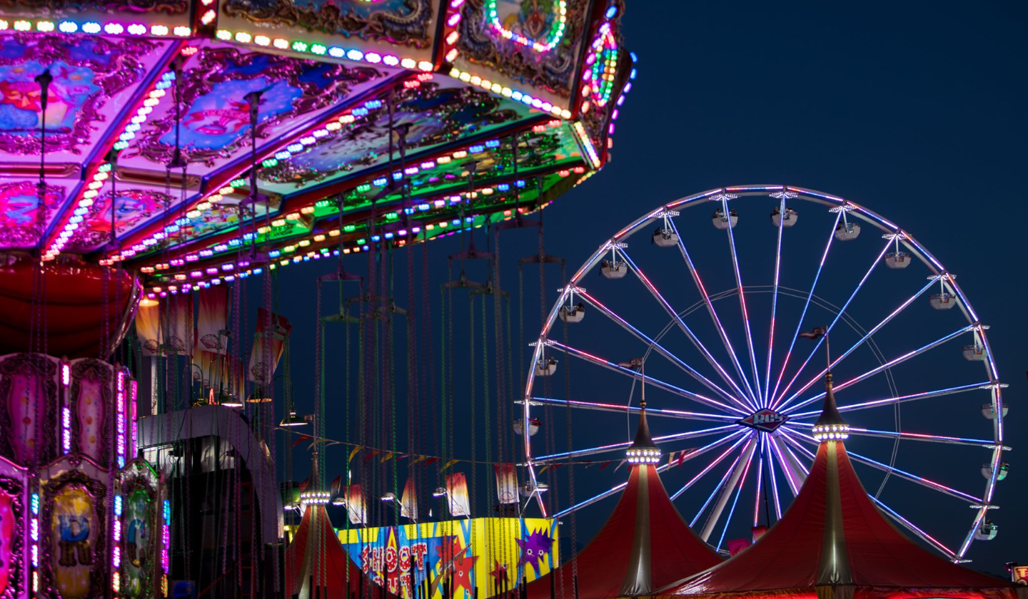 Carnival rides at the Pima County Fair.