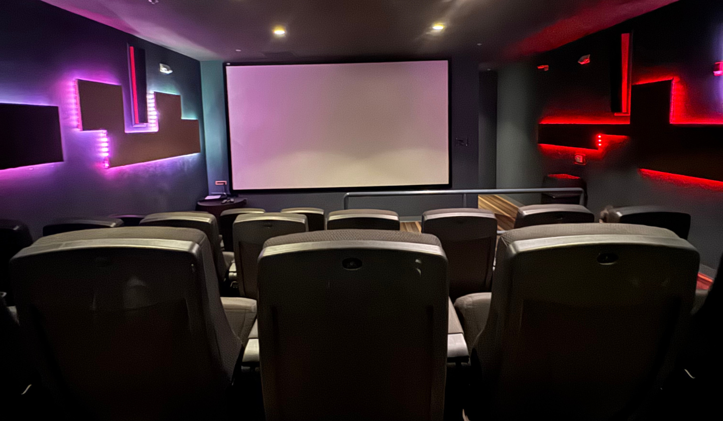 The Seasons private on-site theater available to residents.