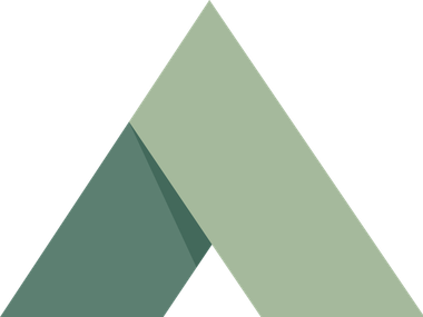 Green and light green abstract logo of a stylized mountain or letter 