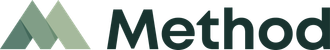Two overlapping, angled, green shapes forming the letter 