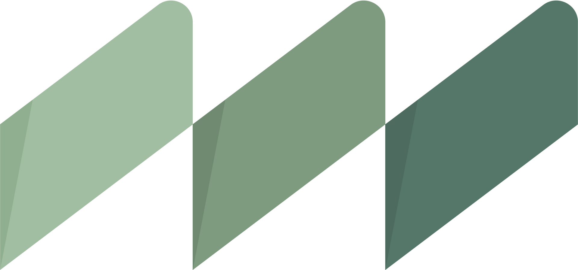 Green folded ribbon logo.