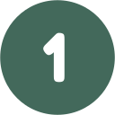 White number 1 in a green circle.