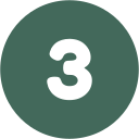 White number 3 inside a green circle.