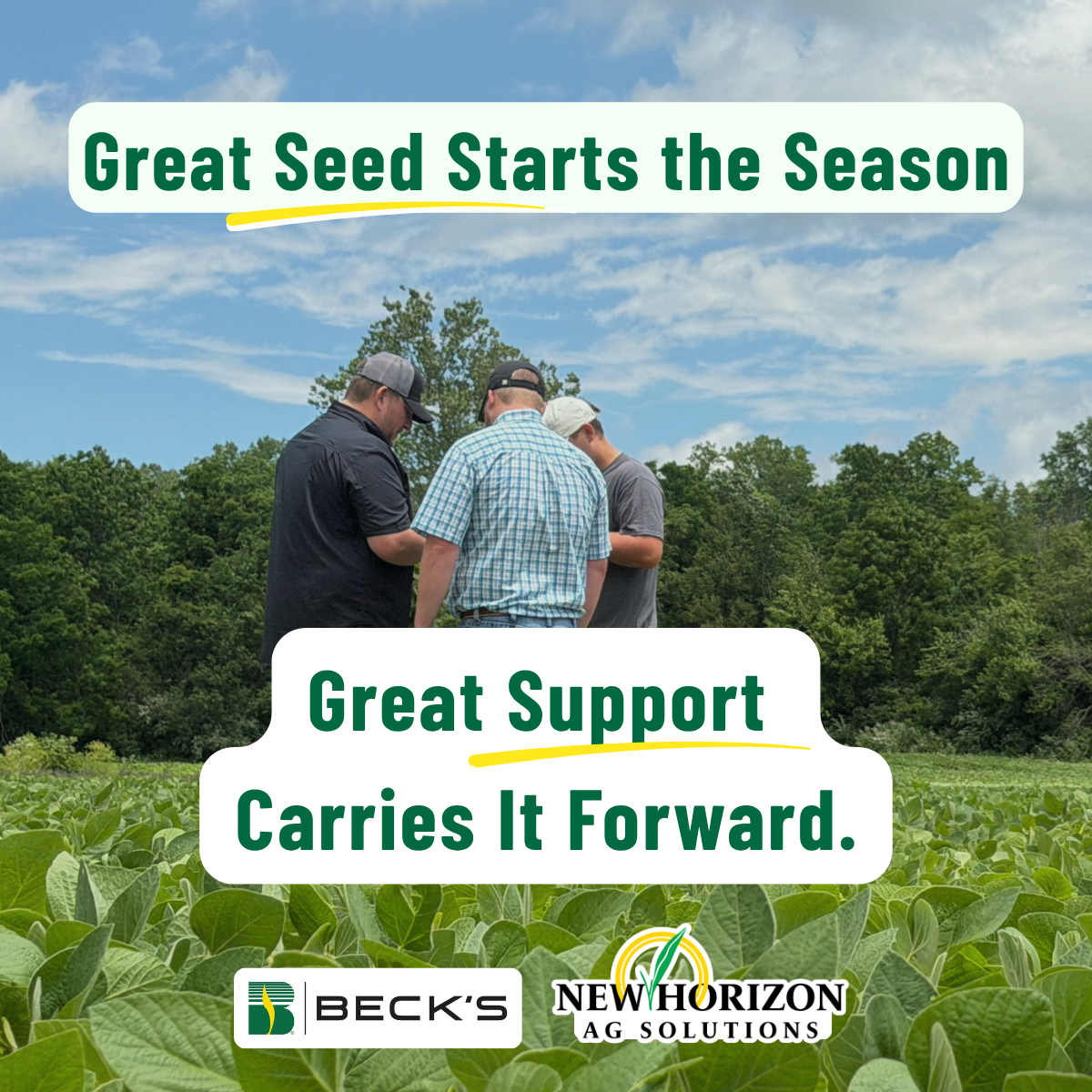 Great seed starts the season. Great support carries it forward. 