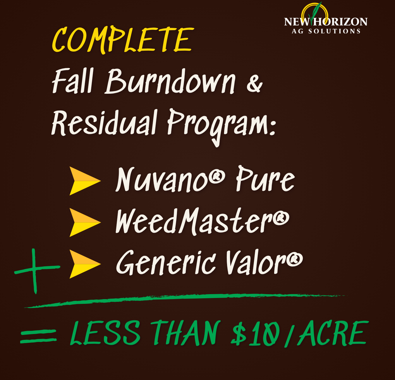 A Complete Fall Burndown and Residual Program for Less Than $10 Per Acre