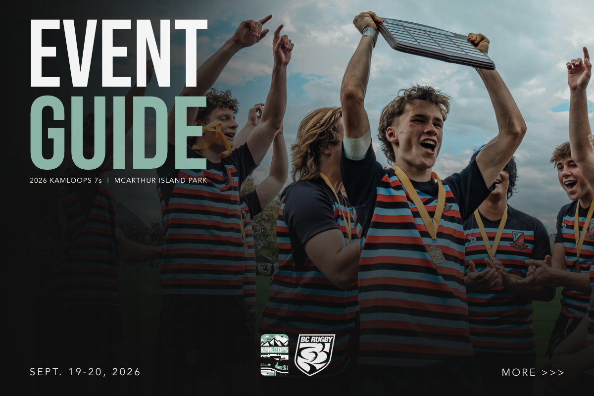 A graphic depicting an event guide for the 2026 Kamloops 7s