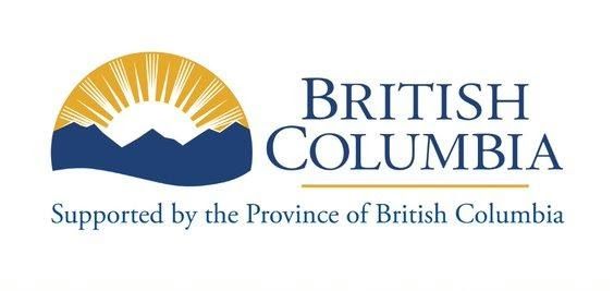 British Columbia government logo with sun and mountains, “Supported by the Province of British Columbia” text