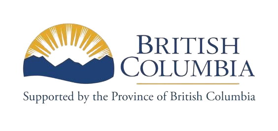 British Columbia government logo with sun over mountains and text “Supported by the Province of British Columbia”
