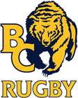 BC Rugby logo with yellow tiger head and blue-and-gold lettering
