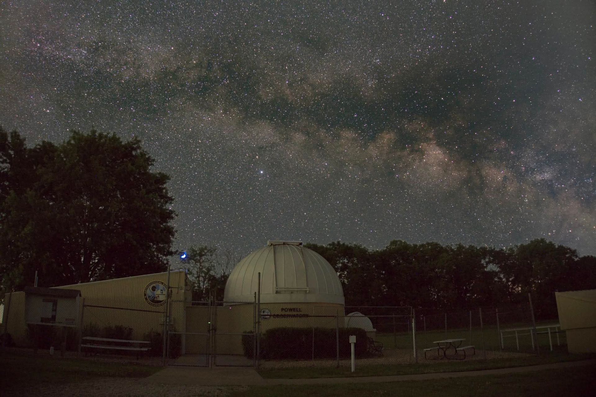 Powell Observatory with the Milky Way shining behind