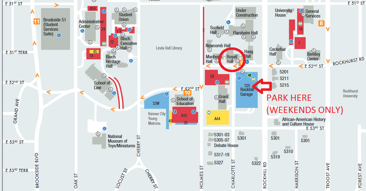 Directions to Royall Hall on the UMKC campus