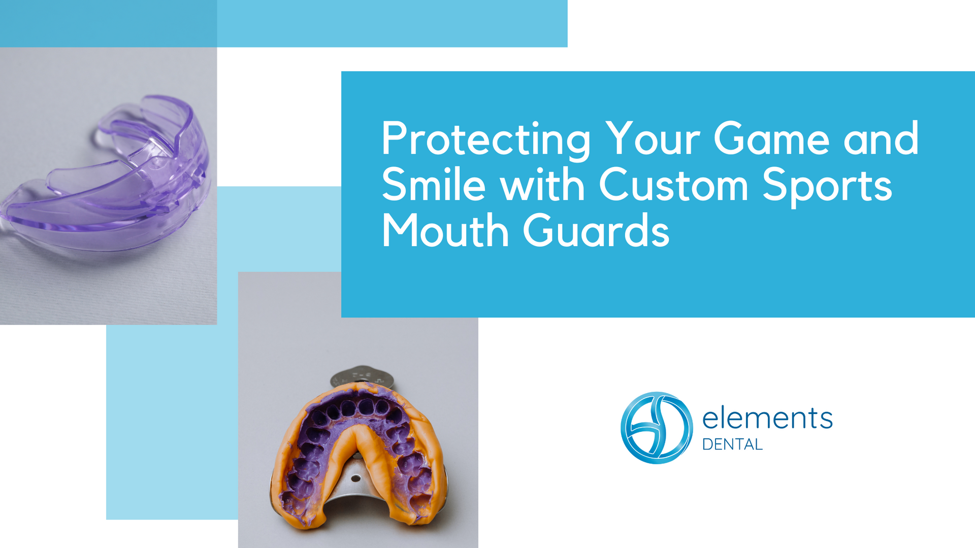 A poster about protecting your game and smile with custom sports mouth guards