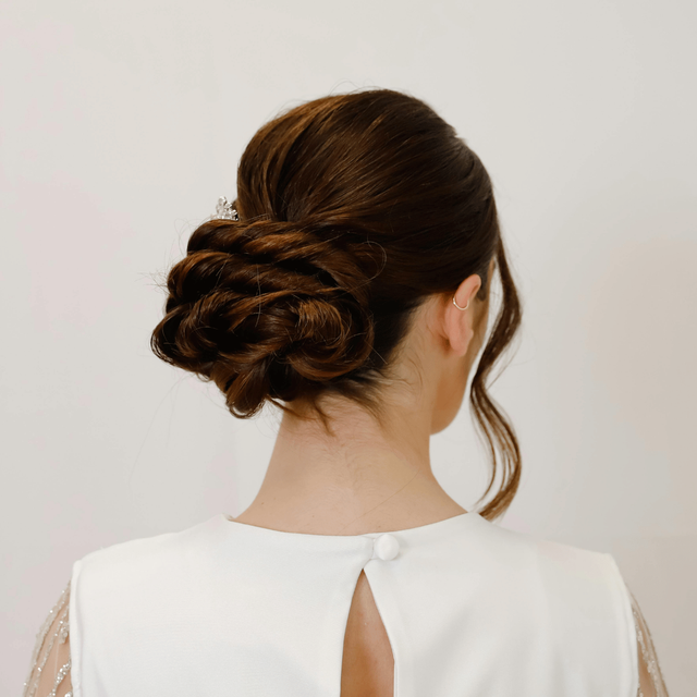 Elegant low bun updo – hair inspiration at JUNO HAIR Gangnam