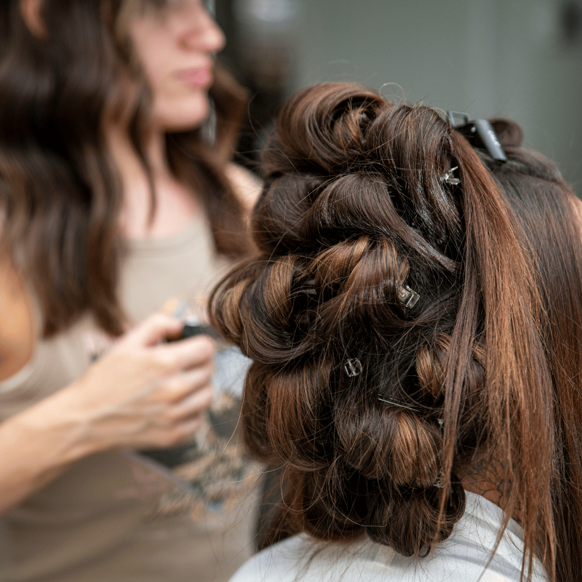 Elegant curled updo styled at JUNO HAIR Gangnam