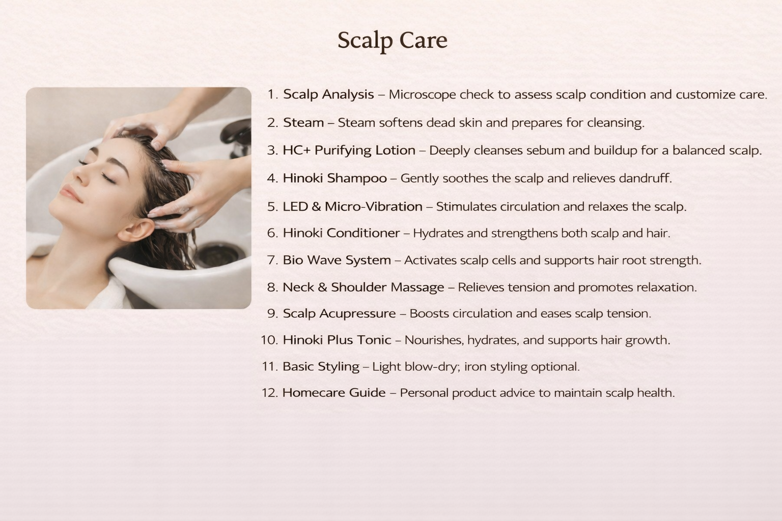 Relaxing Korean head spa scalp care in Gangnam