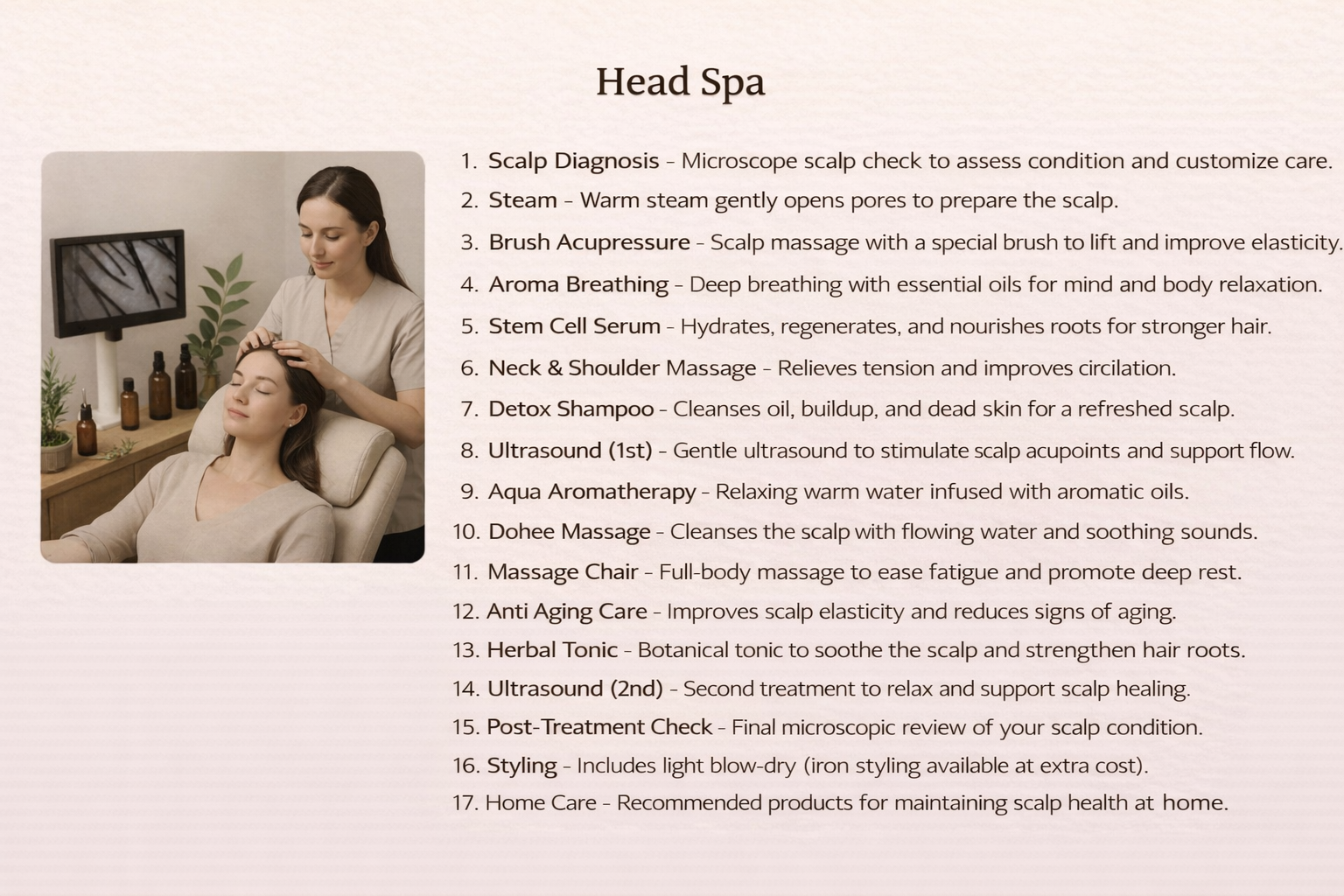 Head spa shampoo and massage at JUNO HAIR Gangnam