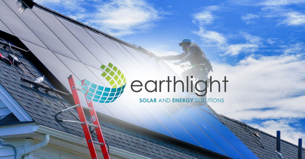 Earthlight residential solar crew installing panels on a roof