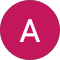The letter a is in a pink circle on a white background.