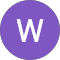 The letter w is in a purple circle on a white background.