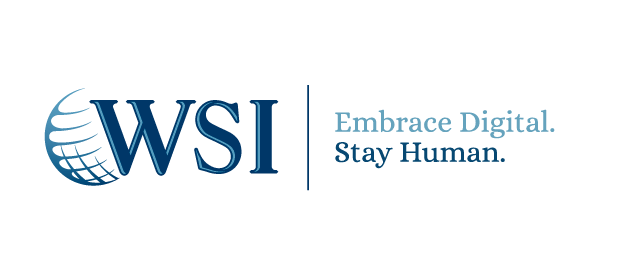 the wsi logo says embrace digital stay human .