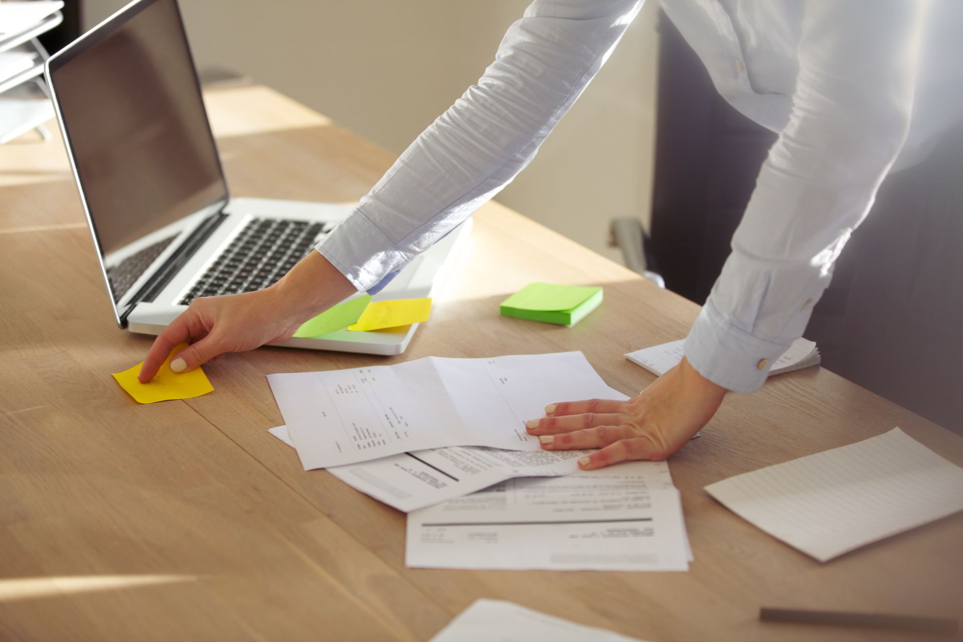woman checking list