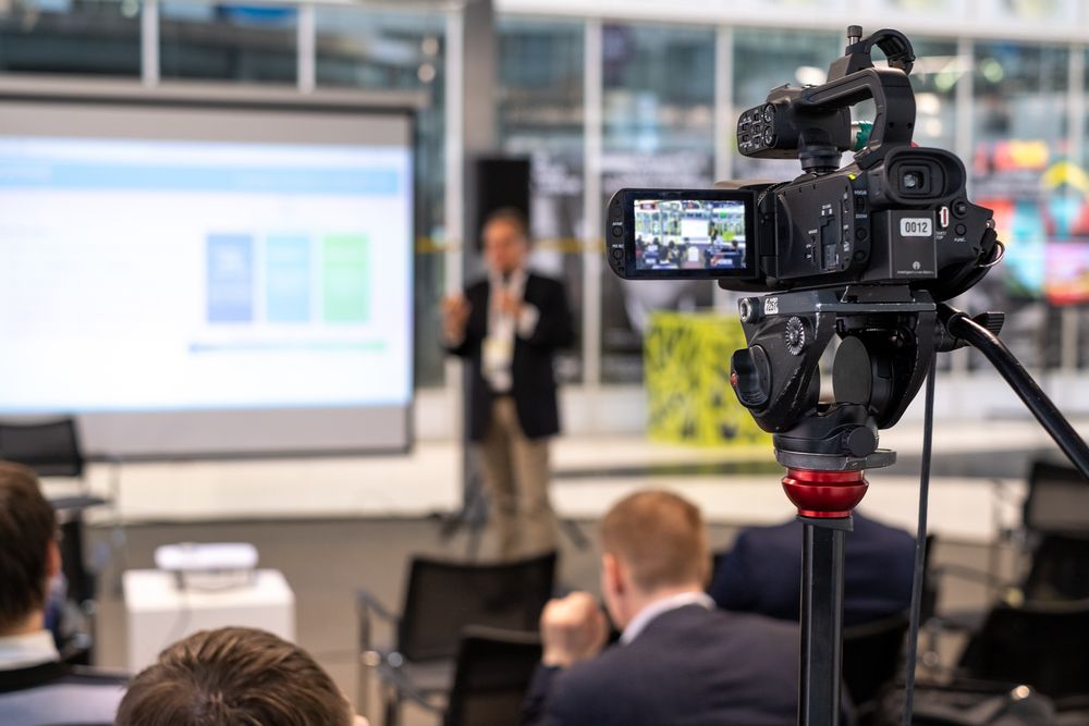 video camera recording meeting