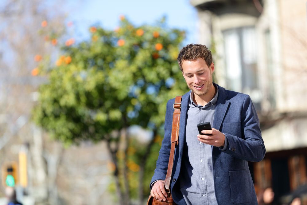 young man using smartphone
